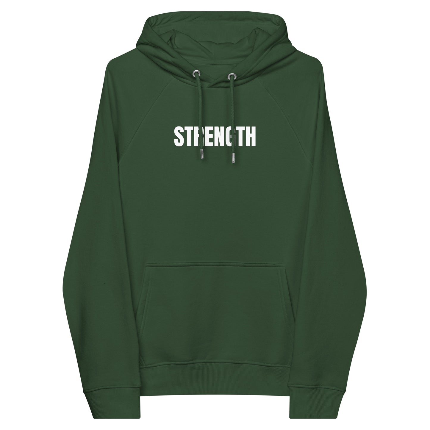 Strength Unisex eco raglan hoodie