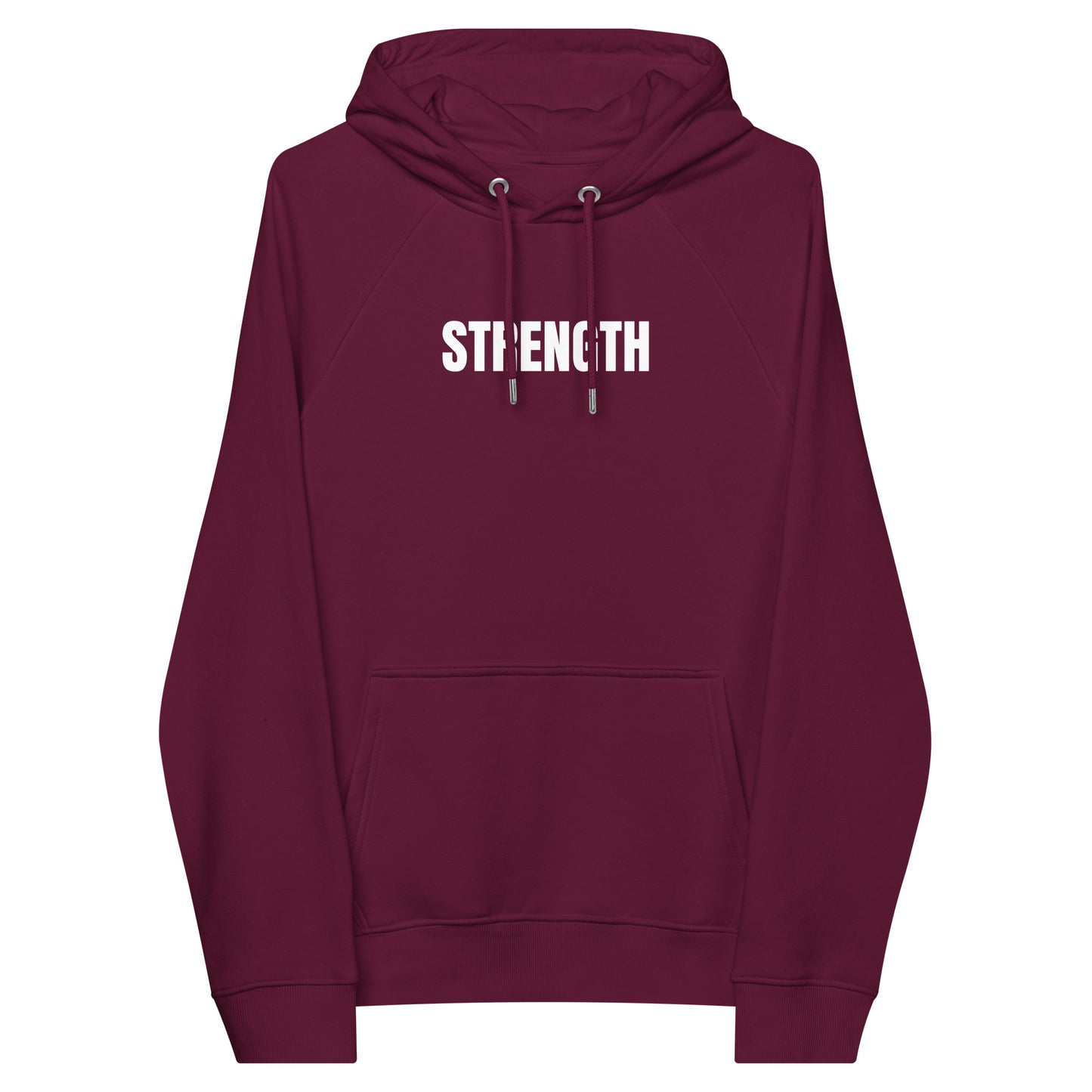Strength Unisex eco raglan hoodie