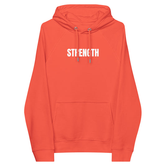 Strength Unisex eco raglan hoodie